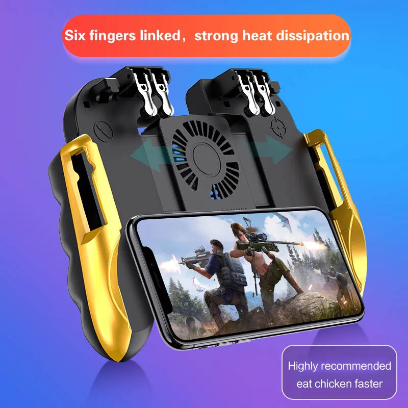 Smartphone Game Trigger Controller – Manette Joystick avec Ventilateur de Refroidissement + Batterie!