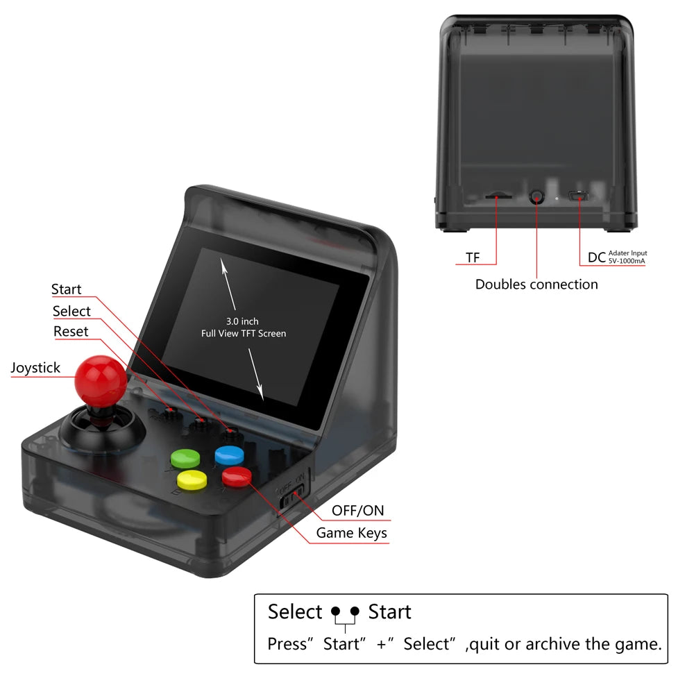 🕹️ 32-Bit Mini Arcade Cabinet – 500 Classic Games Included 🎮