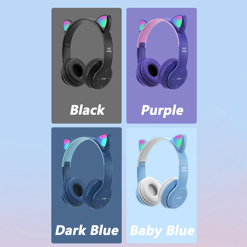 P47M Bluetooth LED Cat Ears Headphones