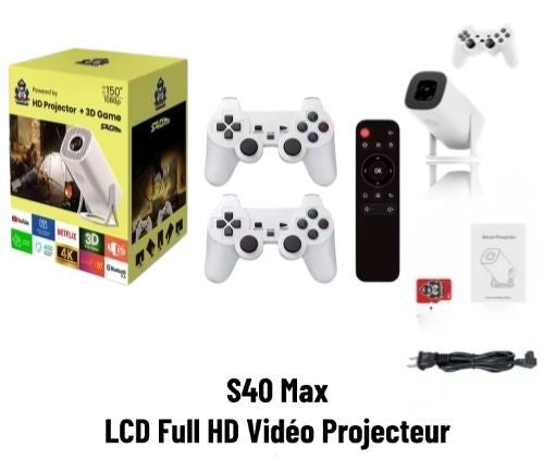 Mini Projektor Wideo S40 Max Smart + Gamepady