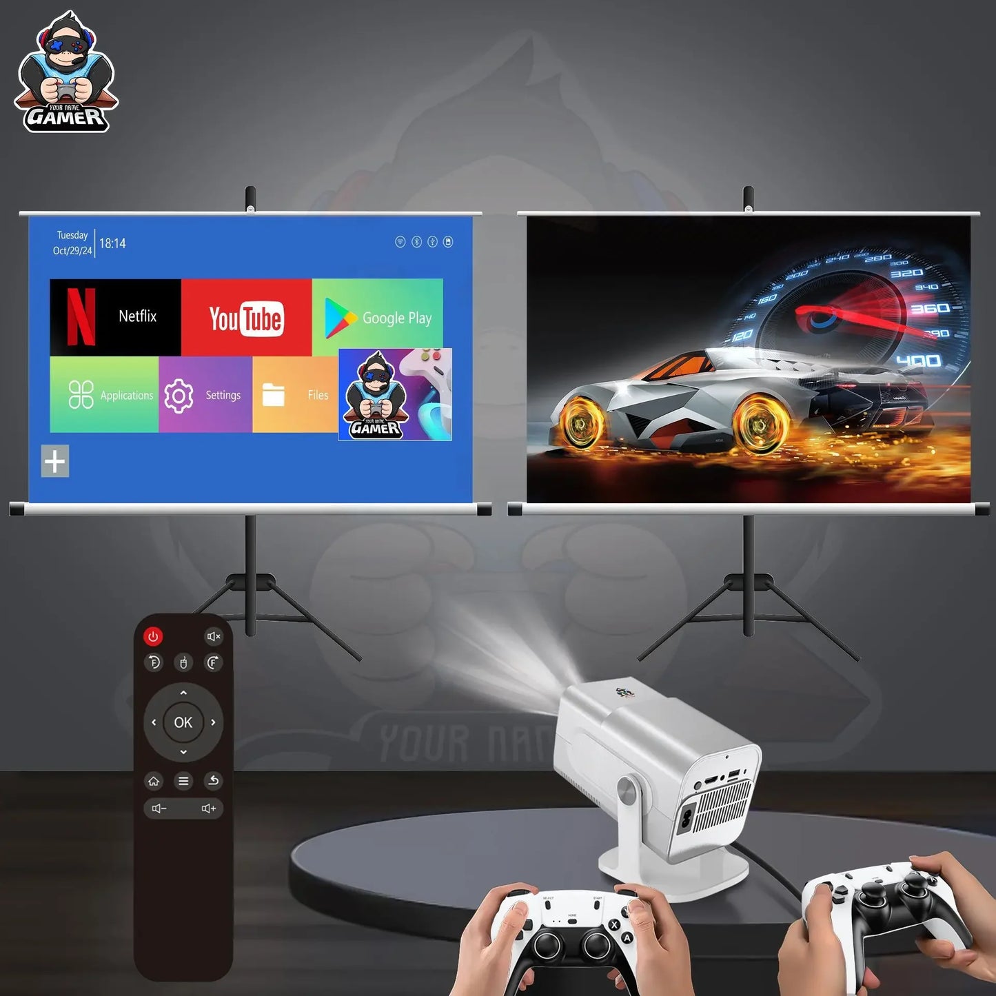 Mini Vidéoprojecteur HCS350 Pro + Manettes 🎮