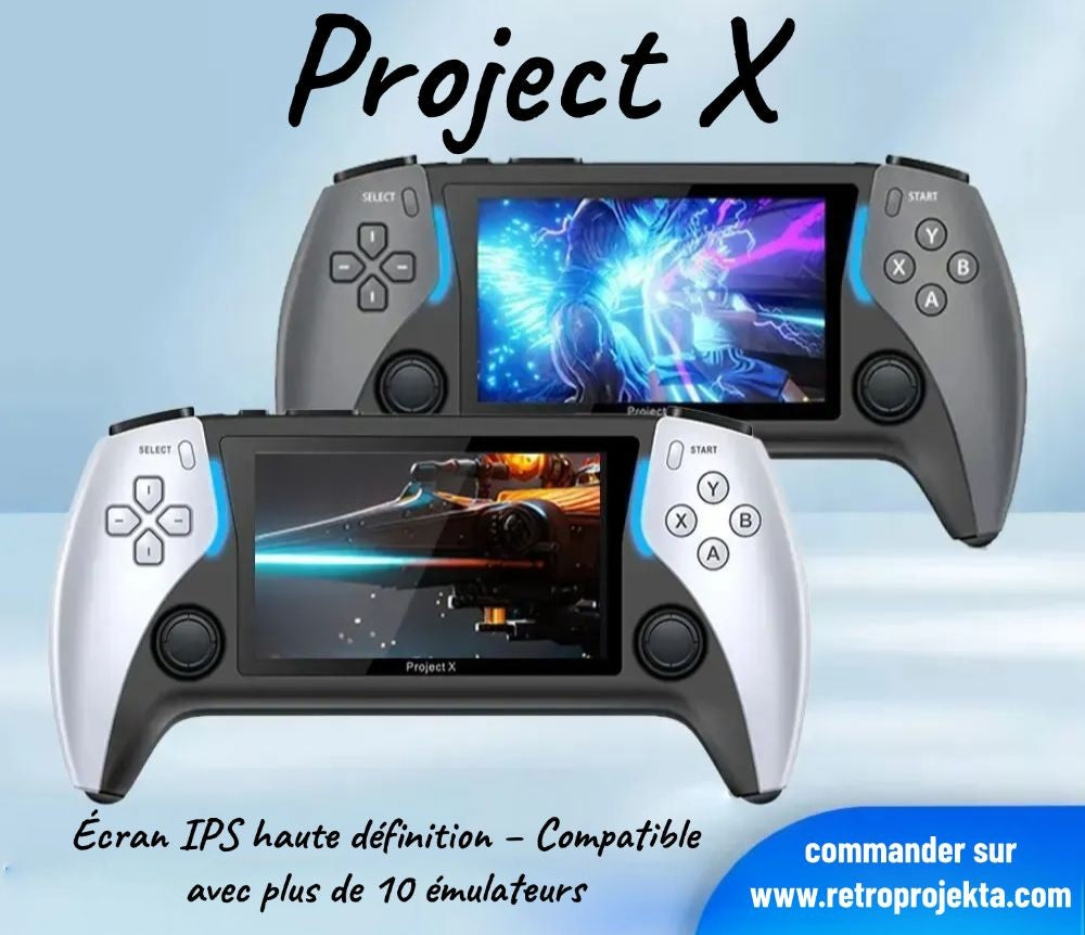 🎮 Console Portable Project X – Écran 4.3" IPS HD, Double Joystick & Multi-Émulateurs