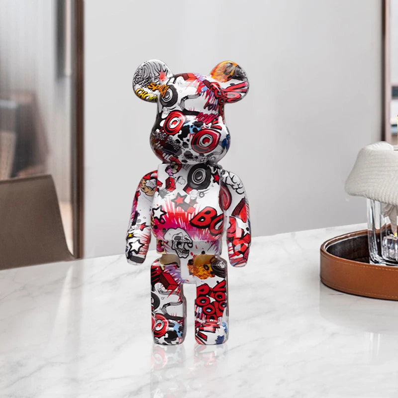 🐻 Graffiti Bear - Sculpture Street Art & Organiseur Déco