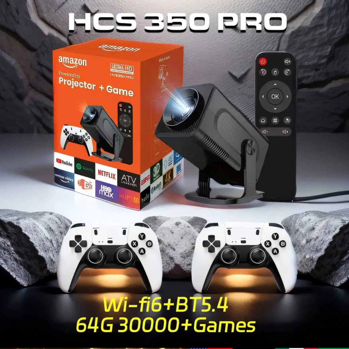 Mini Vidéoprojecteur HCS350 Pro + Manettes 🎮