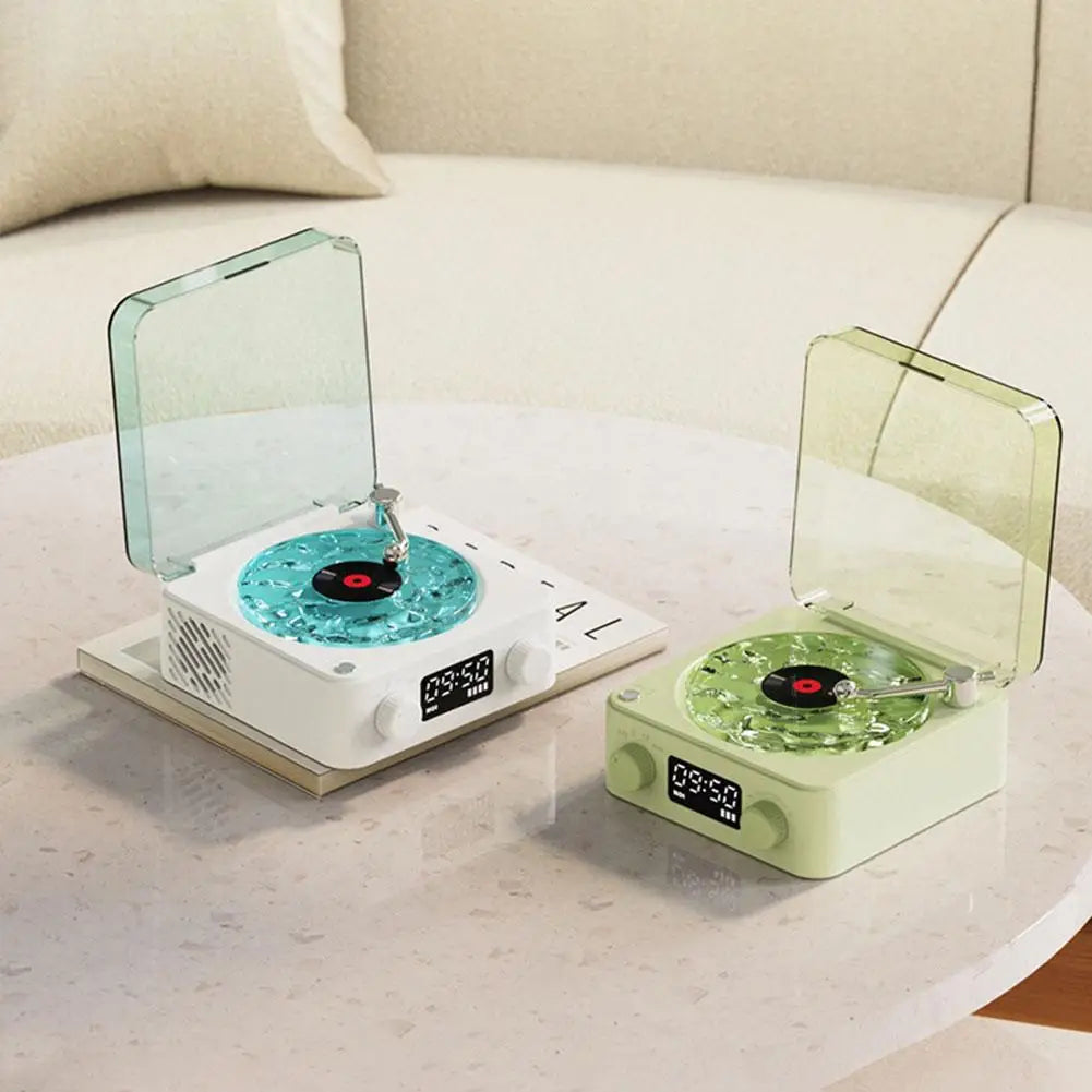 Lecteur de Disque Vinyle Wave avec Haut-Parleur Bluetooth et Effets Lumineux