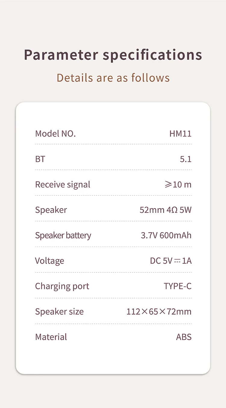 HM11 przenośny głośnik Bluetooth