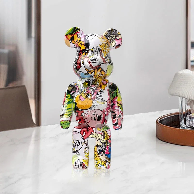 🐻 Graffiti Bear - Sculpture Street Art & Organiseur Déco