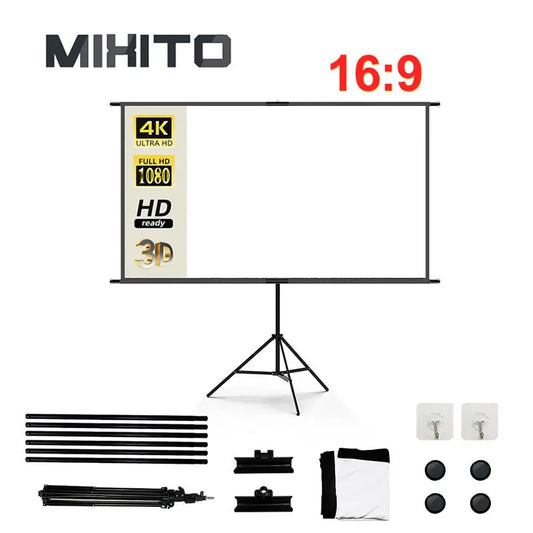 Écran de Projection pour Mini Vidéo Projecteur MIXITO Portable 16:9 HD