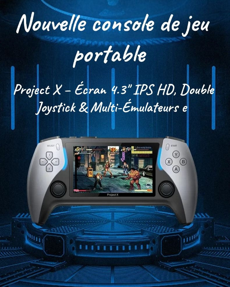 🎮 Console Portable Project X – Écran 4.3" IPS HD, Double Joystick & Multi-Émulateurs