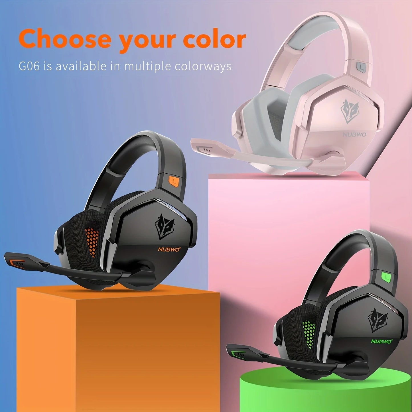 🎧 NUBWO G06 – Casque Gaming Sans Fil Ultra-Low Latency 🎮