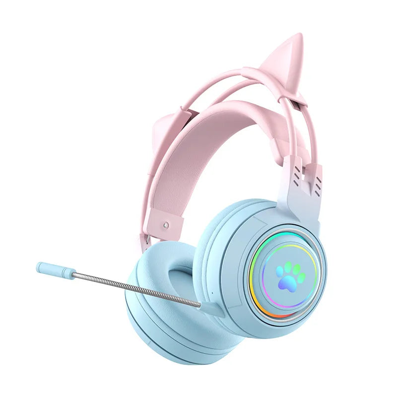 RGB Gaming Headset with Cat Ears and Deer Antlers – Fun Look, Pro Performance!