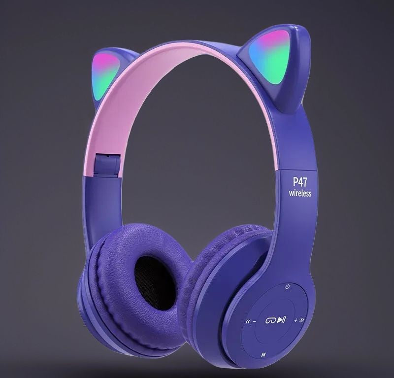 P47M Bluetooth LED Cat Ears Headphones