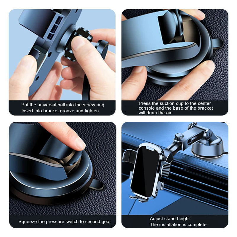 🚘 Car Phone Holder – Ultra-Stable Suction Cup &amp; 360° Rotation